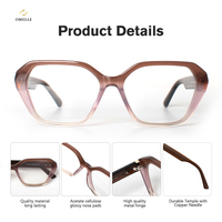 Montures de lunettes de luxe en gros - Nouveau design utilisant du matériau en acétate italien Mazzucchelli de qualité supérieure dans un brun dégradé élégant