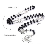 Chapelet Collier 6 mm Sept Douleurs de Marie Perles de Prière Médaille Vierge Marie Bijoux Catholiques
