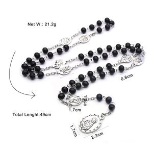 6mm 묵주 목걸이 성모 마리아 칠고 기도 묵주 성모 마리아 메달 가톨릭 주얼리 - Product Image 6