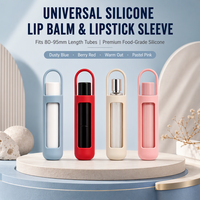 Porte-clés personnalisé en silicone pour rouge à lèvres, portable, antidérapant, réutilisable, écologique, élégant, étui protecteur pour baume à lèvres et gloss