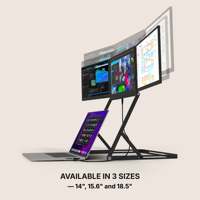 Monitor Portátil Triple de 18.5 Pulgadas, 3*18.5 Pulgadas, 2K, Carcasa de Aluminio, Pantalla Triple Extendida para Viajes de Negocios y Trabajo Remoto