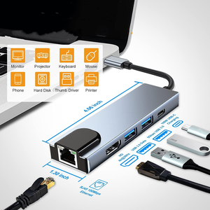 Tuti bán sỉ 8 trong 1 loại C <span class=keywords><strong>HUB</strong></span> USB 3.0 HDTV <span class=keywords><strong>Ethernet</strong></span> <span class=keywords><strong>Hub</strong></span> 100Mbps Docking Station cho máy tính xách tay - Product Image 6