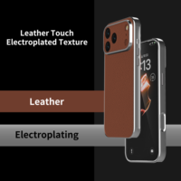 Haute qualité TPU + PC galvanoplastie étui de téléphone en cuir végétalien pour iPhone 17 16 ProMax 15 Plus lentille de protection étuis de téléphone portable