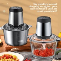 Penggiling Daging Listrik Stainless Steel Portabel Blender Dapur Mesin Pencacah Penghancur Pengolah Makanan Untuk RV Restoran Kapasitas 3L