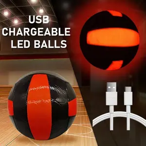 Ricarica USB LED cucitura a macchina pallavolo light up glow in the dark logo personalizzato TPU pallavolo palla da pallavolo per il gioco
