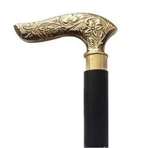 手杖黄铜和铝制手杖设计师手柄木质手杖男女旅行配件