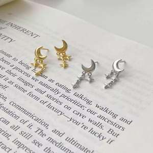 Joyería de Moda para Mujer, Joyería Fina, Aretes, Conjunto de Joyería de Moda, Plata 925, Joyería de Plata Esterlina 925, Luna y Estrellas - Product Image 3