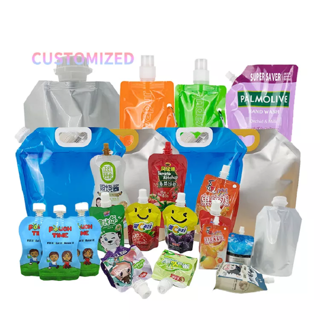 High Quality Factory Price OEM 50 100 500 ml 1 2 3liter 5L Water Bag Standing up Pouch with Spout