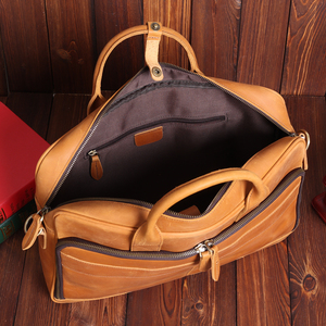 Sac pour <span class=keywords><strong>ordinateur</strong></span> portable <span class=keywords><strong>en</strong></span> <span class=keywords><strong>cuir</strong></span> pleine fleur véritable vintage 15,6 pouces, sac à bandoulière Aslant pour <span class=keywords><strong>homme</strong></span>, usage professionnel, marron clair - Product Image 6