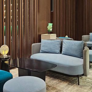 <span class=keywords><strong>Fauteuil</strong></span> en velours de style nordique de luxe pour café-restaurant et banquette <span class=keywords><strong>haute</strong></span> avec <span class=keywords><strong>table</strong></span> ronde en pierre pour café-restaurant haut de gamme - Product Image 3