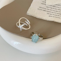 Bague aigue-marine ovale naturelle élégante Bague réglable en argent sterling 925 avec pierres précieuses bleu océan Bijoux fins