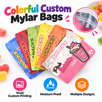 Sacs en Mylar en gros, personnalisés, imprimés, à fond plat, pour l'emballage de snacks, avec fermeture éclair, sacs flexibles de qualité supérieure