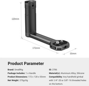 Empuñadura Lateral de Aluminio SmallRig Compatible con DJI Ronin-S/SC/RS <span class=keywords><strong>2</strong></span>/RSC <span class=keywords><strong>2</strong></span>/RS 3/RS 3 <span class=keywords><strong>Pro</strong></span>/RS 3 Mini y para <span class=keywords><strong>ZHIYUN</strong></span> <span class=keywords><strong>Crane</strong></span> 2S/<span class=keywords><strong>2</strong></span>/V2 y para MOZA - Product Image 6