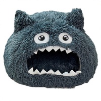 Lit chat fausse fourrure rond ferme grotte sommeil chaud hiver nid animal doux dessin anime chats petits chiens