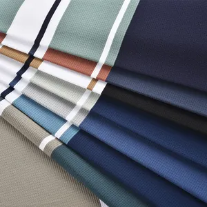 Customized Premium Knitting Yarn Dyed Polo Shirt Fabric 92% Nylon 8% Spandex Stretch Polo Fabrics