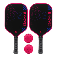Expédition rapide, ensemble de 2 raquettes de pickleball en fibre de verre, raquettes légères à noyau en nid d'abeille, avec 4 balles et un sac pour hommes et femmes