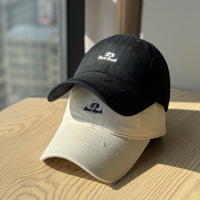 Casquette Dad Hat en coton en gros, en coton lavé, à calotte souple, avec lettre, pour hommes et femmes