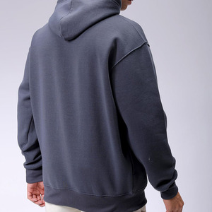 Sudadera con capucha de algodón extragrande para hombre al por mayor, con diseño liso, estilo casual urbano, y personalización. - Product Image 5