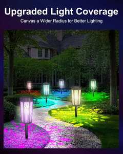 Lampe d'entrepôt solaire LED moderne et écologique, RGB blanc chaud, IP54, en acier inoxydable, étanche, économe en énergie, garantie 1 an - Product Image 5