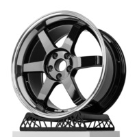 Jantes forgées noires polies Volk TE37 18 19 20 21 22 pouces 5x114.3 5x120 5x112 pour BMW E46 Nissan Honda Civic Type R JDM