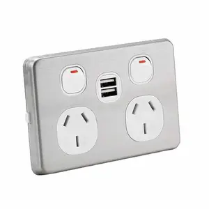 10amp Electrical Plastic Power Wall Socket with USB China Factories