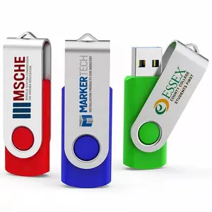 Stik memori USB putar logo kustom 2023, Flash Drive dengan 1GB 2GB 4GB 8GB 16GB 32GB 64GB kapasitas 128GB USB2.0/3.0