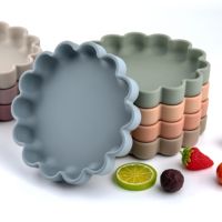 YLA Nouvelle Assiette à Fleurs en Silicone avec Ventouse pour l'Alimentation des Bébés