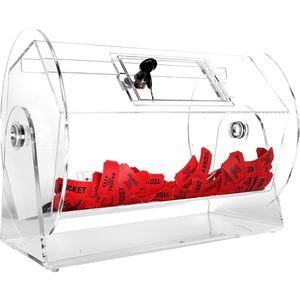 Boleto de rifa de gran tamaño personalizado de fábrica, tambor giratorio, <span class=keywords><strong>rueda</strong></span> acrílica, jaula de lotería <span class=keywords><strong>giratoria</strong></span>, caja de rifa acrílica - Product Image 1