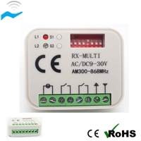 Récepteur à code roulant 2 canaux 9-30V 300-868mhz
