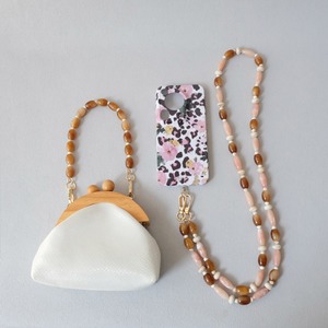 Chaîne de perles acryliques marron, <span class=keywords><strong>bijoux</strong></span>, bracelet perlé rose, <span class=keywords><strong>collier</strong></span> <span class=keywords><strong>bandoulière</strong></span>, sac de <span class=keywords><strong>téléphone</strong></span>, chaîne de sac couleur caramel, bretelles d'épaule - Product Image 6