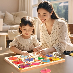 Educação Infantil Brinquedo DIY madeira Puzzle Cognitive <span class=keywords><strong>Board</strong></span> com tema animal para crianças - Product Image 3