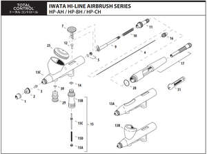 <span class=keywords><strong>Iwata</strong></span> Hi-line แอร์บรัช HP-BH แอคชั่นคู่แรงโน้มถ่วงมาตรฐานสูง - Product Image 5