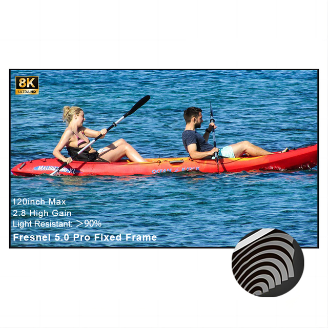 Top Fresnel 5.0 Pro ALR 120inch Projection Screen 16:9 Fixed Frame Ambient Light Rejecting Normal Projector 4K HD 1cm Bezel