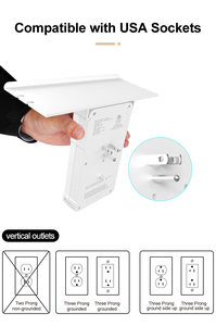 Prolunga dello sbocco del <span class=keywords><strong>caricatore</strong></span> 6 della parete dell'incavo di USB dello scaffale dell'adattatore del protettore di impulso della spina di Wontravel USB-C con luce notturna - Product Image 4