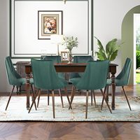 Ensemble meubles chaises de salle à manger milieu du siècle siège moderne en velours doux pieds en métal vert pour cuisine salle à manger ensemble de chaises salon
