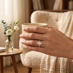 แหวนหมั้นเพชรทรงมาร์คีส์ 1 กะรัต 2 กะรัต 2.5 กะรัต ทองคำแท้ 14k ประดับด้วยดอกทิวลิป - Product Image 5