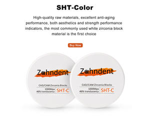 Zahndent 46% translucidez <span class=keywords><strong>CAD</strong></span> <span class=keywords><strong>CAM</strong></span> SHT C fresadora Dental Material bloques dentales disco de zirconia - Product Image 2