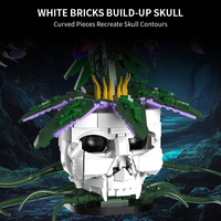 Kedatangan Baru KQ404 Blok Bangunan Tanaman Karnivora Tengkorak Gotik Model Kit Bunga Monster untuk Hadiah Halloween