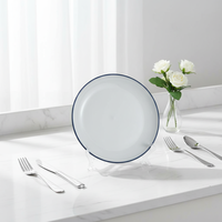 Service de table Guangda Blue Luxury Classic en céramique émaillée, 5 pièces, compatible micro-ondes, lave-vaisselle et résistant à la chaleur