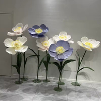 Meilleures ventes : Fleurs géantes colorées faites à la main en papier avec support, idéales pour la décoration de mariages et de fêtes – Fleur de pavot