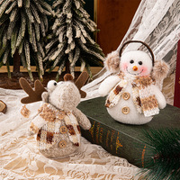 Ornements de Noël suspendus en peluche tricotée vintage, décorations de gnome sans visage et de bonhomme de neige pour sapin de Noël, maison hivernale, fête de fin d'année, cadeau