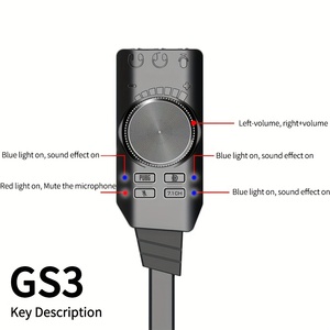 การ์ดเสียง USB สำหรับเล่นเกม PU-BG เสียงเอฟเฟกต์เสียงสำหรับคอมพิวเตอร์การ์ดเสียงสำหรับโทรศัพท์แล็ปท็อปภายนอกแบบ USB - Product Image 2