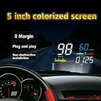Afficheurs tête haute électroniques grand écran D5000 pour voiture, affichage LED HUD de vitesse, diagnostic universel OBDII, projection HUD