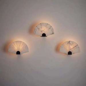 Modern Marble <b>Wall</b> Lamp Fan Shape White Shade E27 LED 2700K Warm Light <b>Wall</b> Mounted <b>Living</b> <b>Room</b> Decor - Product Image 3