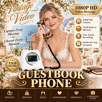 Livre d'or audio-vidéo à louer pour mariages, fêtes et événements – Téléphone enregistrable pour conserver les souvenirs – Téléphone antique avec mémoire 32 Go