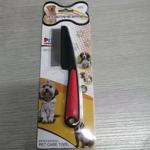 Midi Chine Fournisseur Anti Puce Tique Poignée Antidérapante Pet Deshedding Brosse Chat Peigne Aux Puces