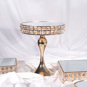 Soporte de <span class=keywords><strong>Pastel</strong></span> de Metal y Cristal para Pasteles de Boda, Accesorios para Pasteles, Suministros para Hoteles y Fiestas de Boda, Año Nuevo 2021 - Product Image 4