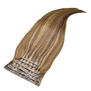 Double Drawn Invisible Seamless Clip In Hair Extension Cuticle Remy Human Hair extension