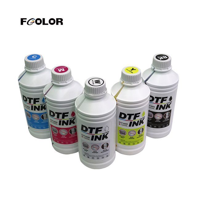 FCOLOR 5 Colors PET DTF Textile Textil Print Printing Dtf Ink for Epson L1800 L18050 DX5 4720 XP600 I3200 Film DTF Printer