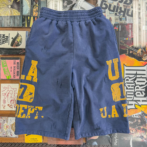 <span class=keywords><strong>Pantaloncini</strong></span> Capri da <span class=keywords><strong>Uomo</strong></span> in <span class=keywords><strong>Cotone</strong></span> Pesante Lavato con Stampa Grafica DTG, Effetto Usurato, Stile Streetwear Personalizzato - Product Image 1